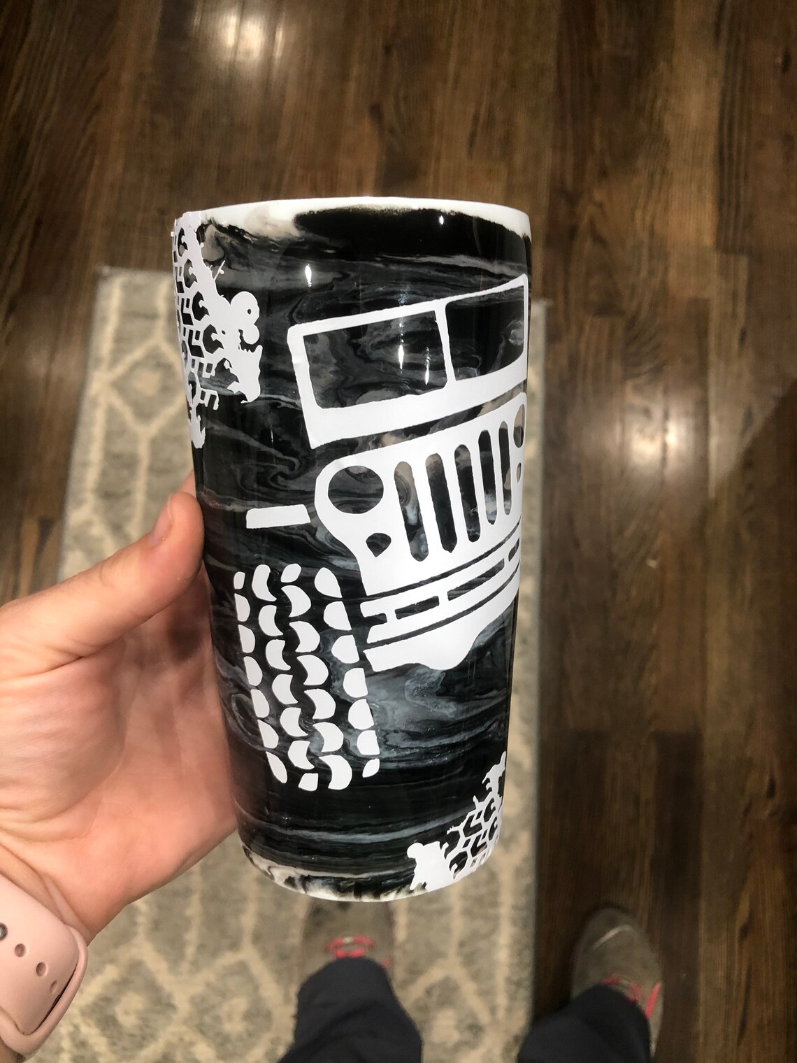 Jeep Swirl Tumbler Jeep Tumbler Jeep Life Paint Swirl Etsy