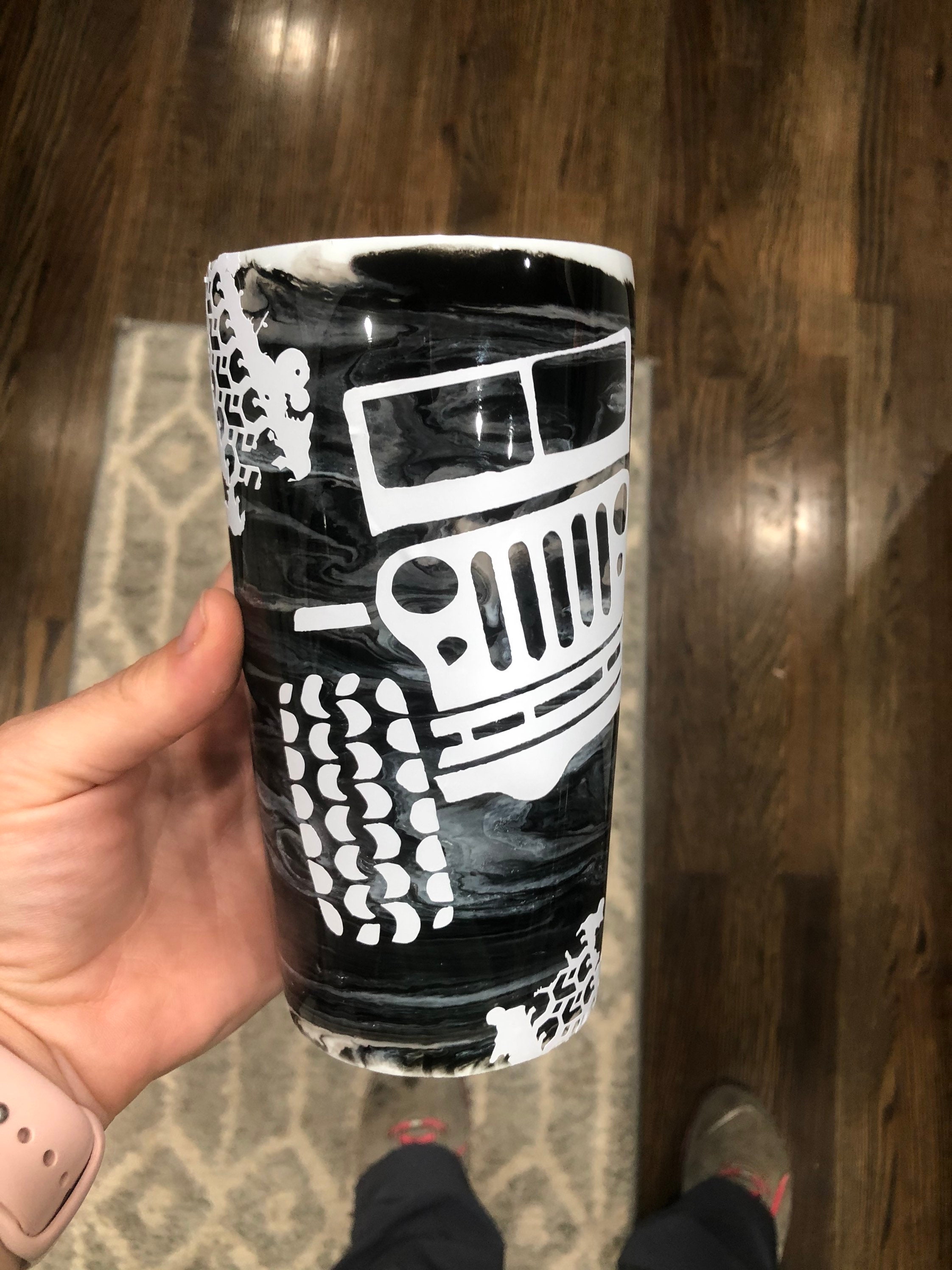 Jeep swirl tumbler Jeep tumbler Jeep life paint swirl Etsy