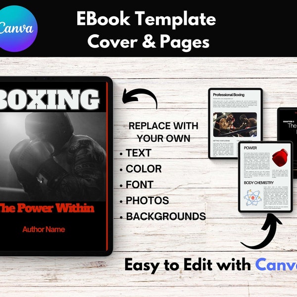 Boxing Ebook Template | Boxing How To Template | Fitness eBook Template | Canva Template