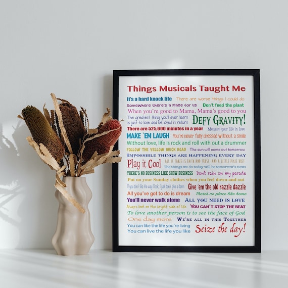 Things Musicals Taught Me T-Shirt Musical Theatre Sayings Things Musicals Taught Me T-Shirt Musical Theatre Sayings