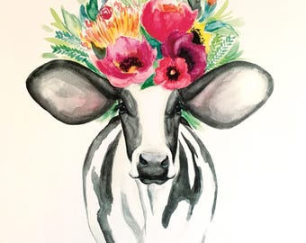 Molly the Cow watercolor PRINT