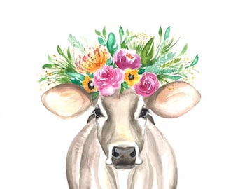 INSTANT DOWNLOAD, digital download, pdf, Lucy the Cow print, Not for commercial use