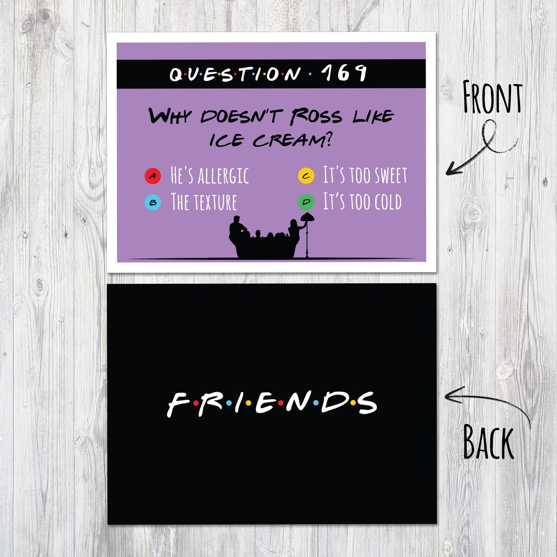 Friends TV Show Quiz Game Printable Cards With Questions. | Etsy