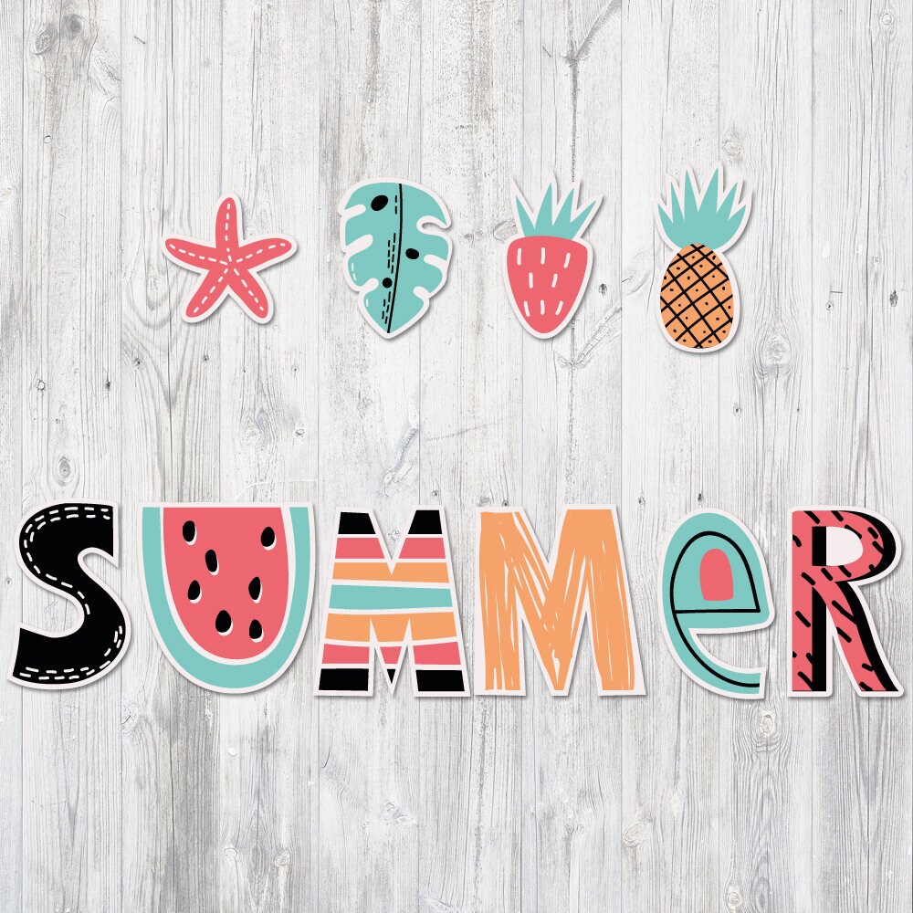 Printable Summer Banner Summer Garland Fruits Banner Summer | Etsy