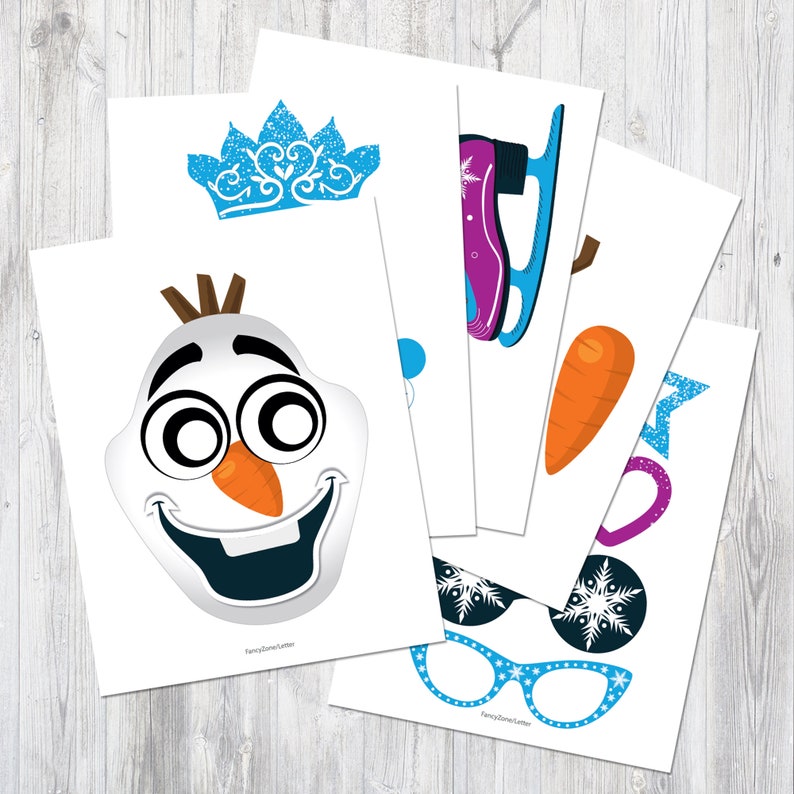 Frozen inspired photo booth props printable. Elsa birthday | Etsy