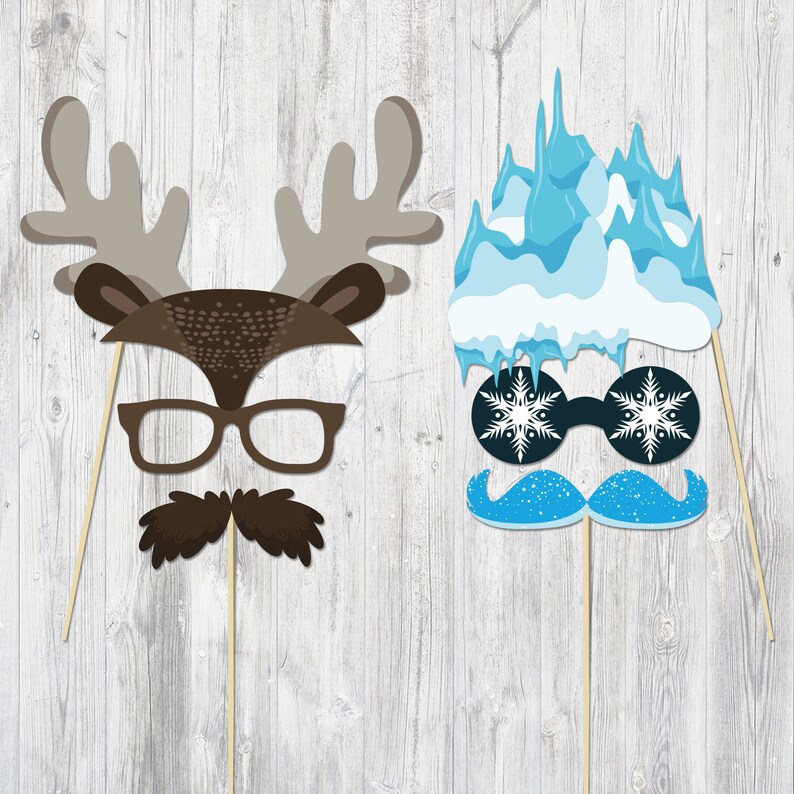 Frozen inspired photo booth props printable. Elsa birthday | Etsy