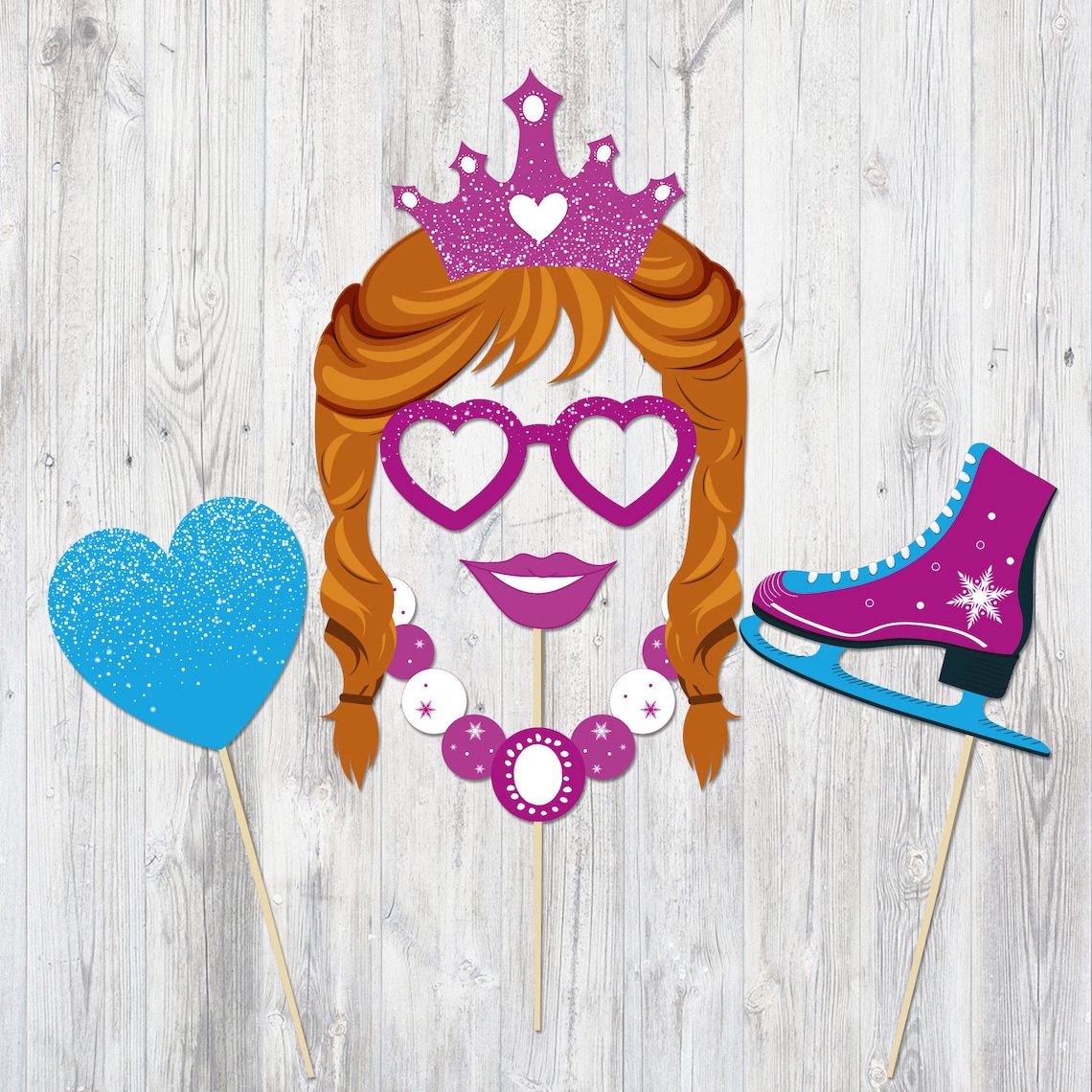 Frozen inspired photo booth props printable. Elsa birthday | Etsy