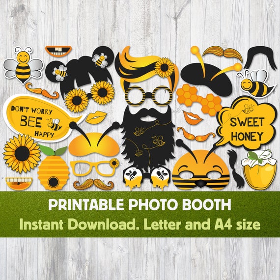 wallpapers Bee Photo Booth Props etsy