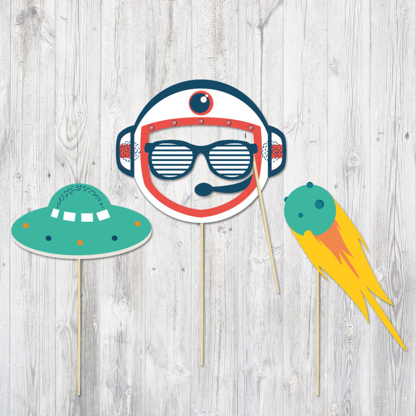 Space Photo Booth Props Rocket Photobooth Props Alien Prop Etsy