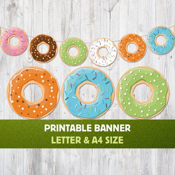 Donut Garland Donut Banner Printable Donut Banner Donut | Etsy