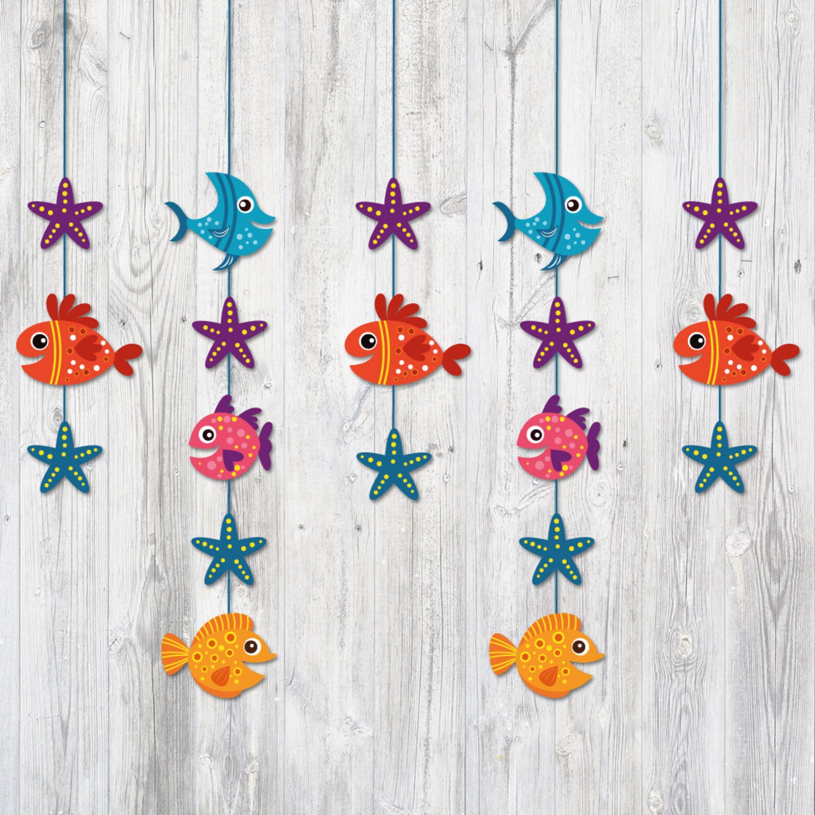 Printable Banner Fishes Fish Banner Fish Garland Sea | Etsy