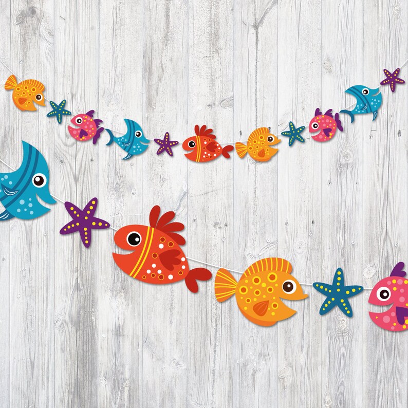 Printable Banner Fishes Fish Banner Fish Garland Sea | Etsy