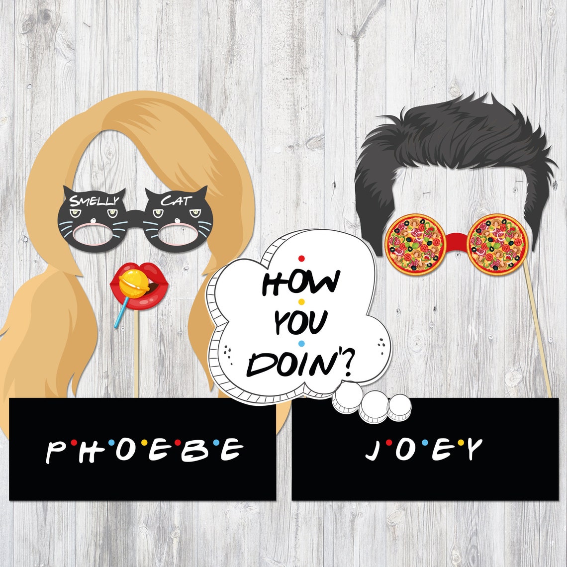 Friends Theme Photo Booth Props Printable Digital Download | Etsy