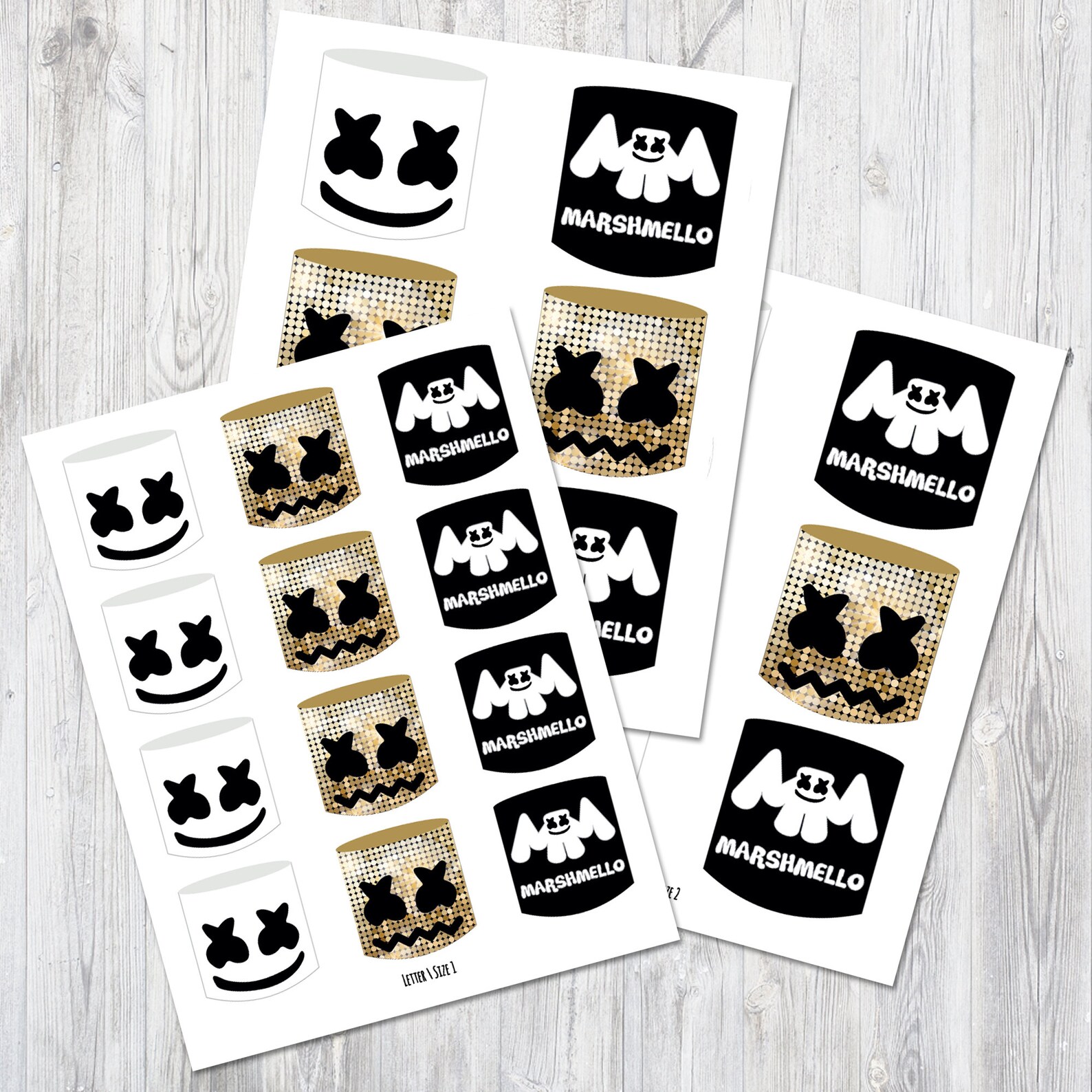 Printable DJ Marshmello Toppers and Stickers Birthday Music | Etsy
