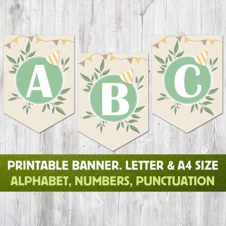 printable alphabet banner letters a to z numbers and etsy