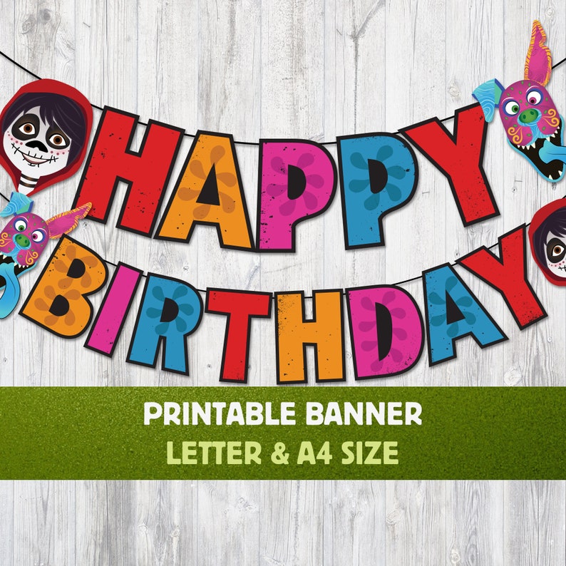 Happy Birthday Coco Banner Inspired Party Printable Decor. | Etsy