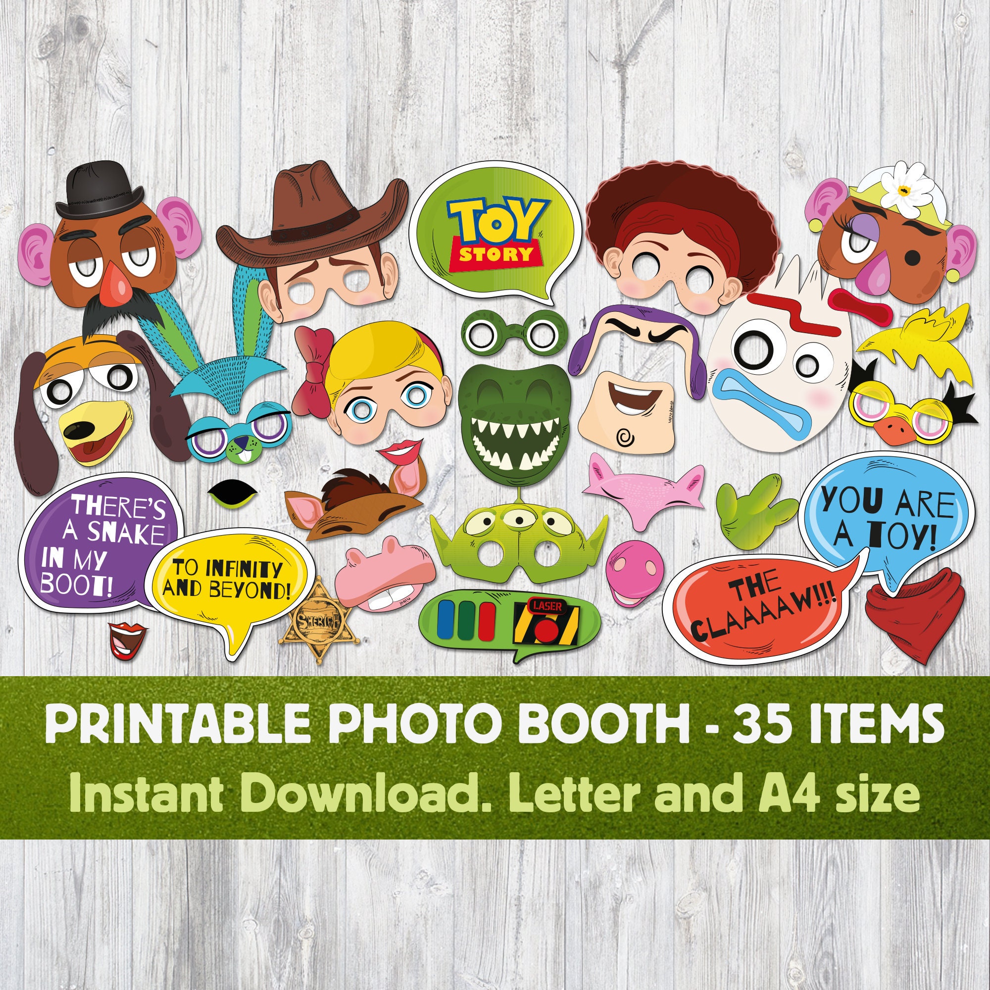 Toy Story Inspired Photo Booth Props Printable Toy Story Etsy