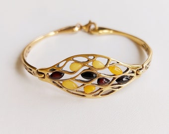 925 Gold-plated Silver Amber Bracelet