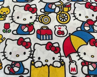 BONJOUR KITTY !   Tissu 100 % coton