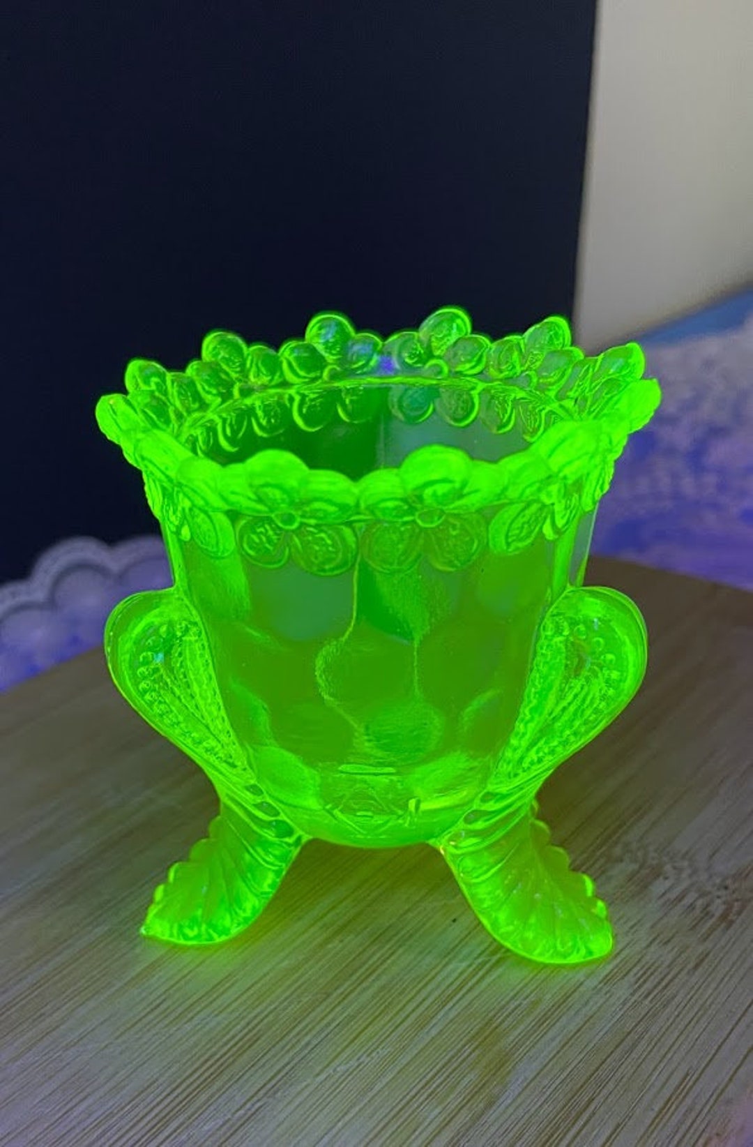 Uranium Glass Toothpick Holder Design Etsy