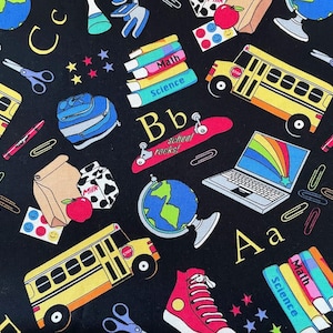 TEMPS SCOLAIRE ! tissu en coton coloré !