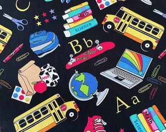 TEMPS SCOLAIRE ! tissu en coton coloré !