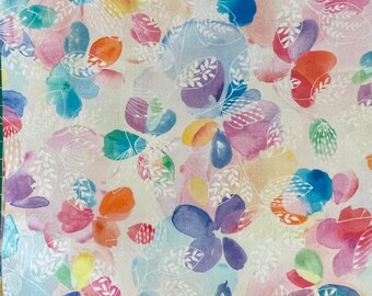 Imprimé floral DÉLICAT - un arc-en-ciel de couleurs Tissu 100 % coton