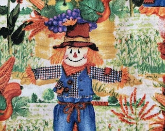 des épouvantails ! Impression colorée d'AUTOMNE !   Tissu 100 % coton
