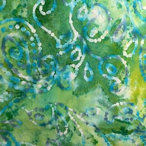 Beautiful Batik   Green/Teal/Lavender  Fat Quarters - 100% cotton