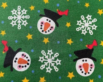 Bonhommes de neige et flocons de neige de Noël ! Tissu 100 % coton !