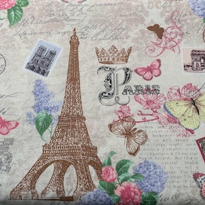 PARIS Eiffel Tower, travel - cotton fabric