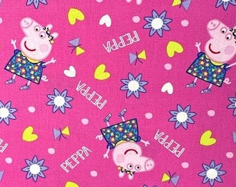 C'est Peppa Pig ! Tissu 100 % coton, joli rose !