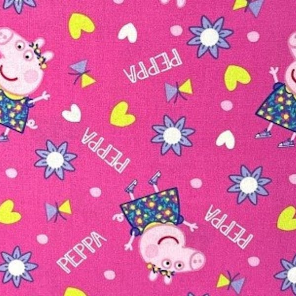 It's Peppa Pig! 100% cotton fabric, pretty in pink!