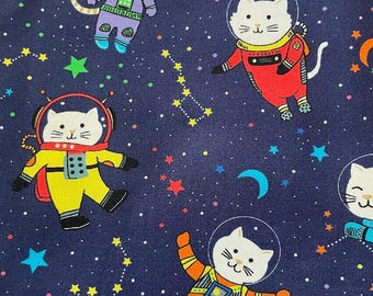 SPACE KITTIES!     100% cotton fabric