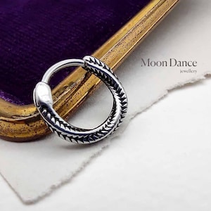 Modern HOOP, textured twisted stainless steel hoop earring, mens single earring, modern, huggie earring for men woman, minimalist hoop, fss
