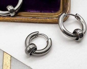 Aro fino, pendiente individual para hombre, pendiente de aro celta, pendiente unisex, joyería hippie, pendiente bohemio tribal, regalo para él o ella