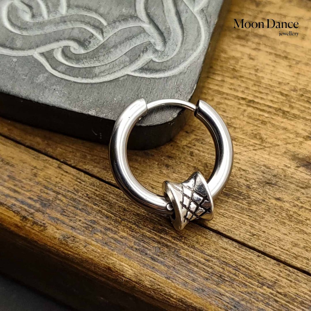 Edelstahl Hula Hoop Ohrrnge Mt Polarstern Anhänger Produktbild-Vorschau 10