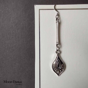 PENDULUM mono earring, alternative single earring, dangle drop earring for men woman, hippy jewellery, boho earring, gift him,silver colour image 8