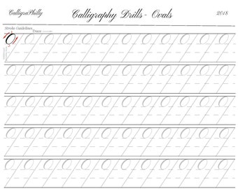 Fiche pratique pour les ovales de calligraphie sur cuivre : exercices pour débutants (téléchargement numérique au format PDF)