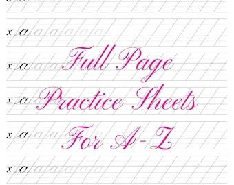 Lowercase Calligraphy Alphabet Worksheet: Beginner Level 2 (Digital Download)