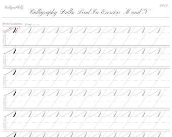 Exercices de calligraphie sur cuivre : exercices d'introduction M & N (téléchargement numérique au format PDF)