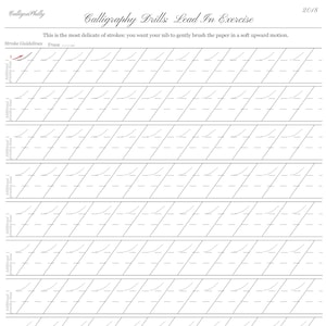 Anfänger Stufe 1 - Komplettes Blatt der Einführungsübungen - Kupferplatte Kalligraphie Übungsbohrer - Digitaler Download PDF