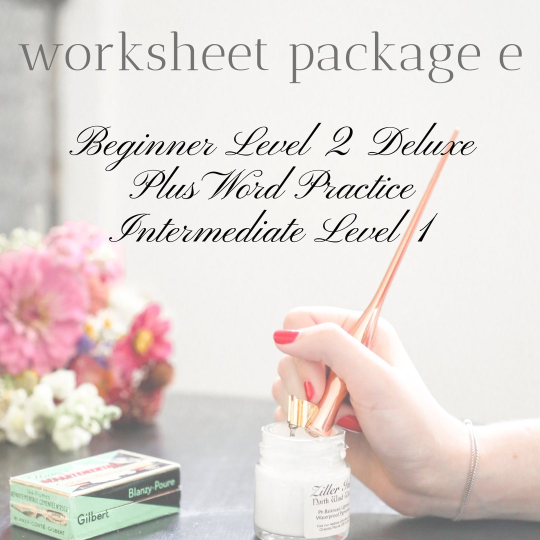 Copperplate Calligraphy Worksheet Package: Beginner to Intermediate ...