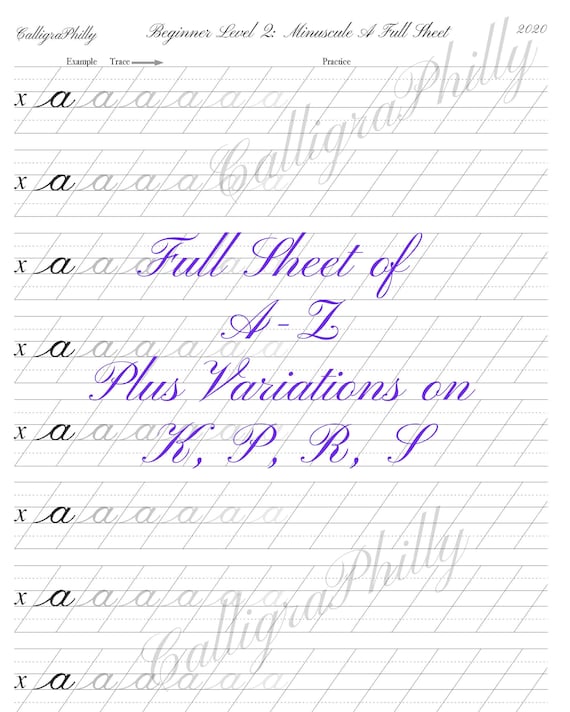 Copperplate Alphabet Worksheet Casual Copperplate Calligraphy Tracing