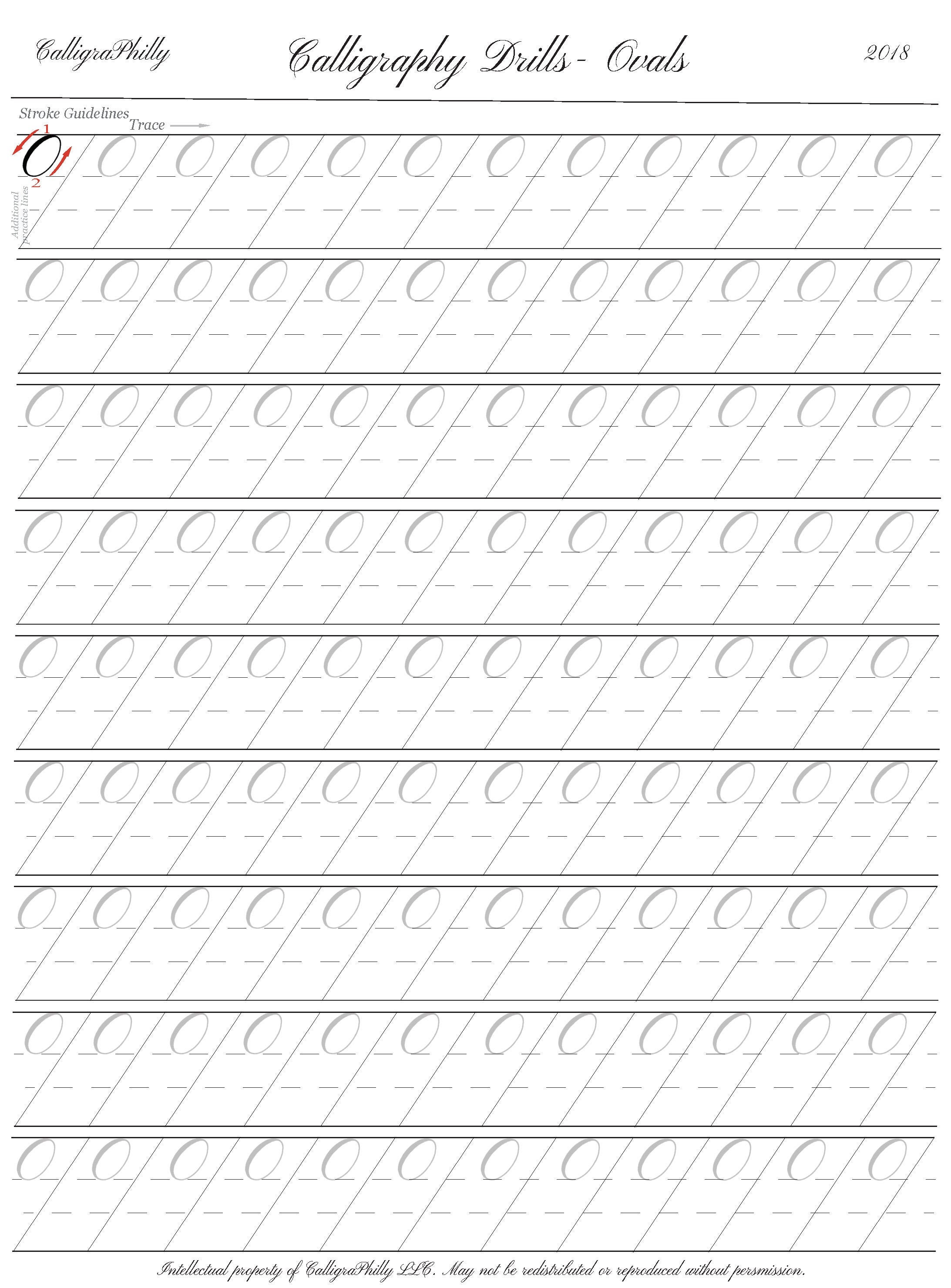 Beginner Level 2 Copperplate Calligraphy Blank Practice Sheet