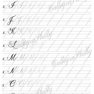 Intermediate Level 1: Copperplate Uppercase Calligraphy Alphabet ...