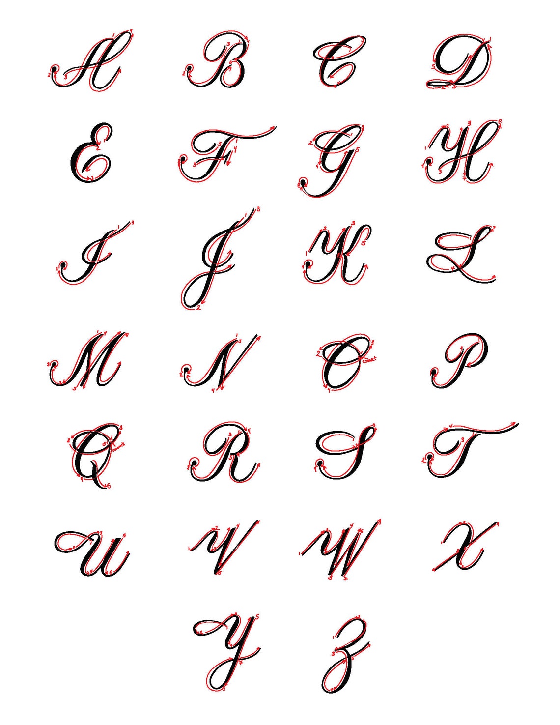 Intermediate Level 1 Copperplate Uppercase Calligraphy Etsy