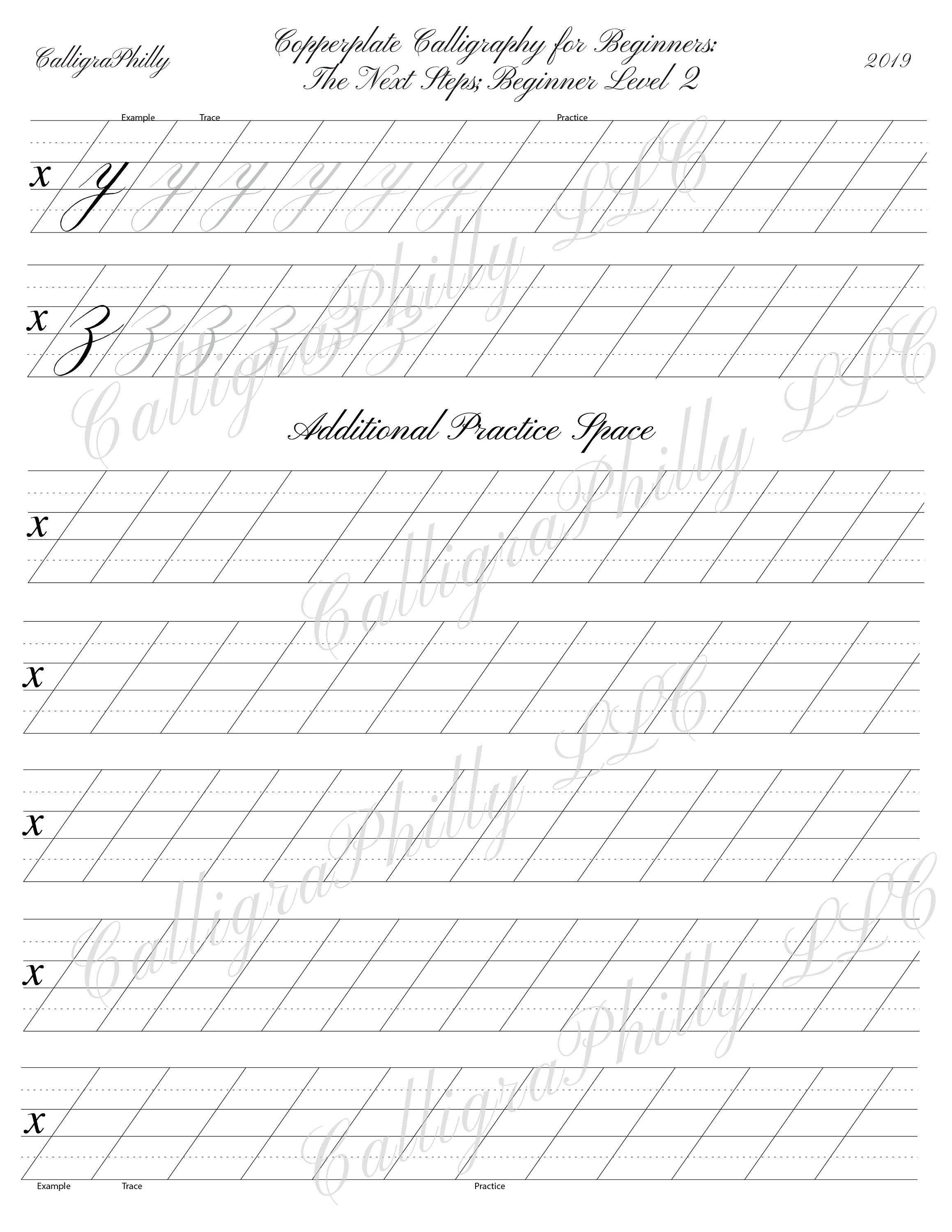 Blank Copperplate Calligraphy Guide Sheets Digital Download 19
