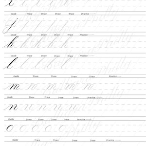 Beginner Level 1 Copperplate Calligraphy Alphabet Practice: Printable ...