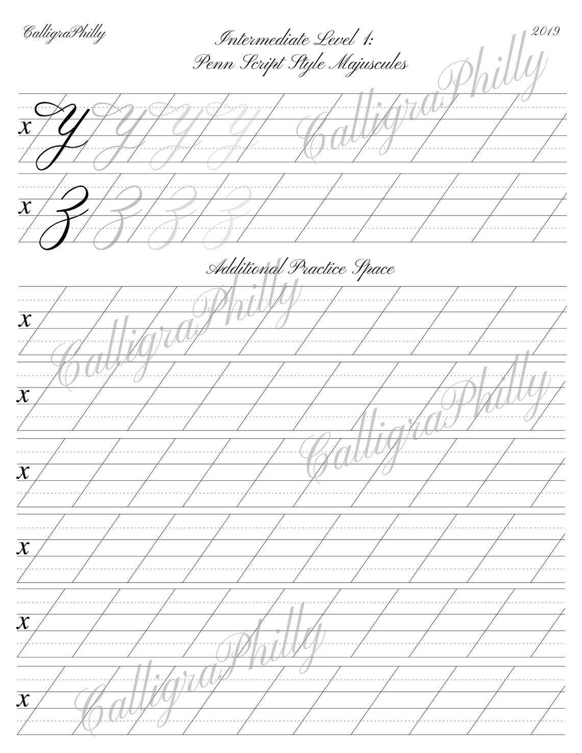 Intermediate Level 1 Copperplate Uppercase Calligraphy Etsy
